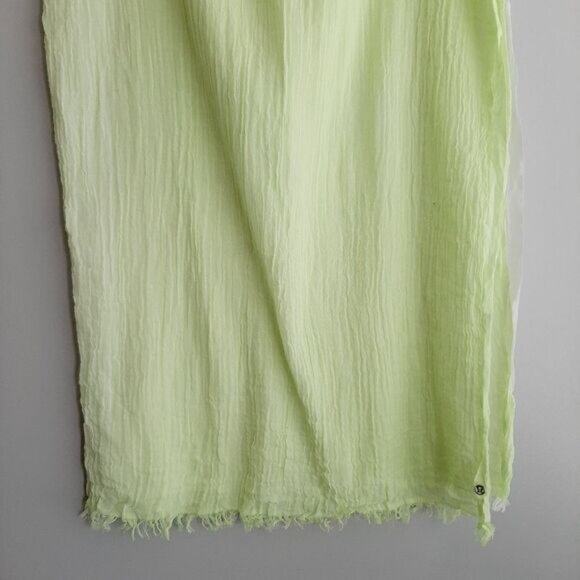 LULULEMON \ Warrior Scarf Gauze Two Tone Dip-Dye Large Wrap Green & White Flawed - Picture 5 of 16